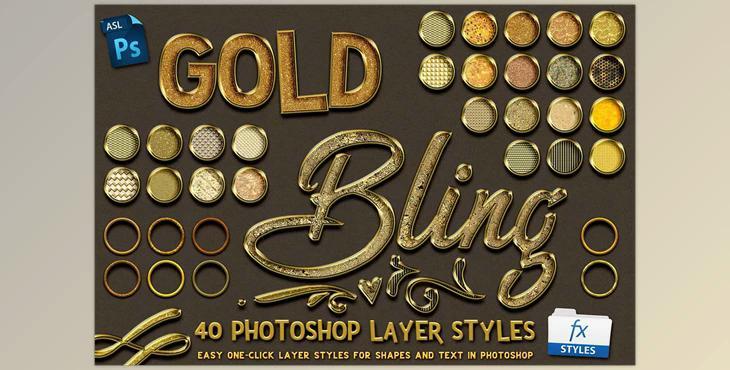 Gold Bling Photoshop Layer Styles CreativeMarket-5115006