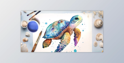 Dive into Watercolor: Paint Expressive Turtles with Harmonious Colors