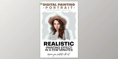 GraphicRiver Digital Painting Portrait – Photoshop Action