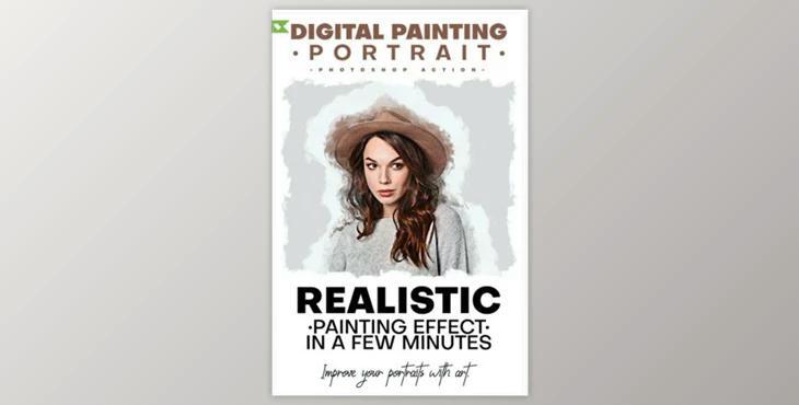 GraphicRiver Digital Painting Portrait – Photoshop Action