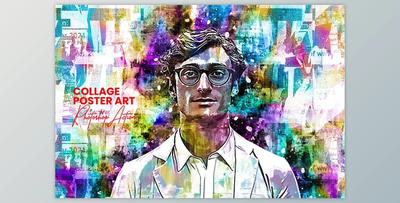 Collage Poster Art Photoshop Action - 92528352