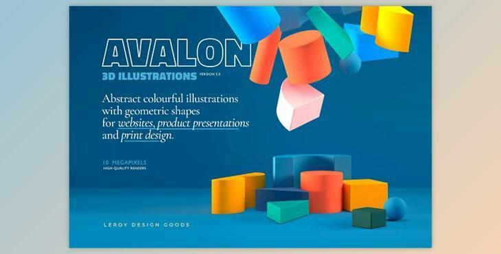 AVALON – 3D Abstract Shapes Illustrations v5