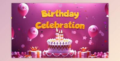 Beautiful 3D Birthday Party Invitation Slideshow (Videohive 49758975) - AE Project