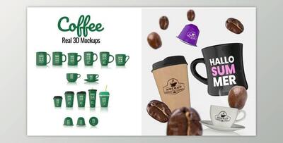Coffee Cup Real 3D Mockups (Videohive 45571616) - AE Project