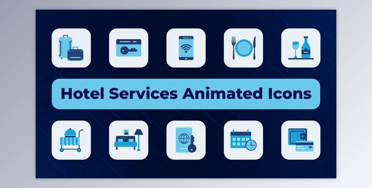 Hotel Services Animated Icons (Videohive 50567382) - AE Project