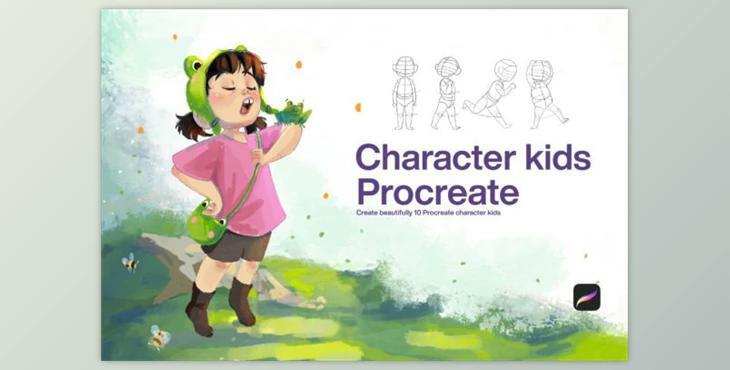 10 Character Kids Stamps Procreate