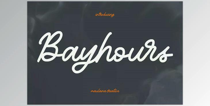 Bayhours Cursive Script Font