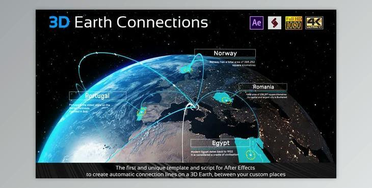 3D Earth Connections (Videohive 23573012) - AE Project