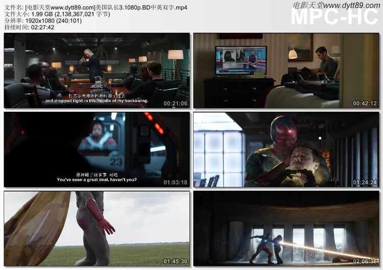 2016年美国经典动作科幻片《美国队长3》BD特效双语双字