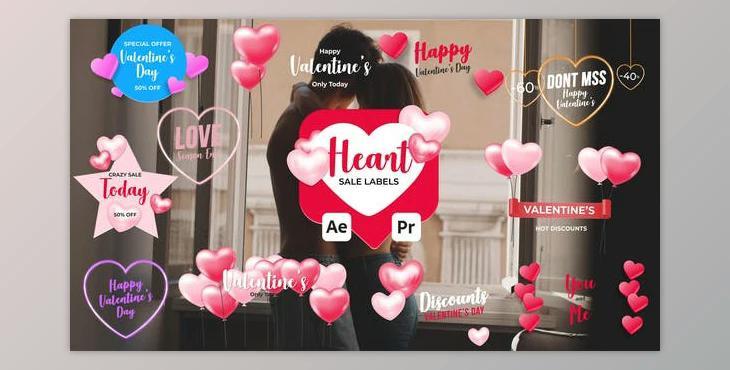 Heart Sale Labels (Videohive 51341570) - AE Project