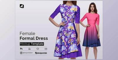 Female Formal Dress Mockup CreativeMarket-5142741 (PSD)