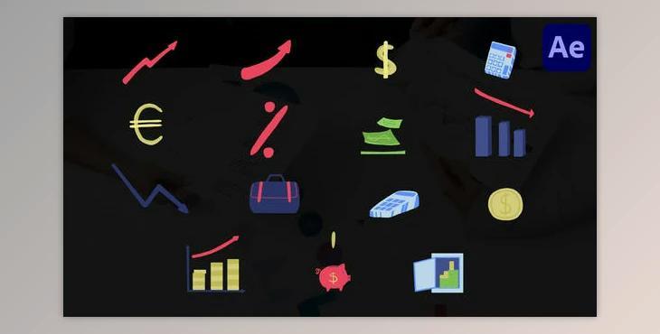 Economy Cartoon Icons for After Effects (Videohive 50786835) - AE Project