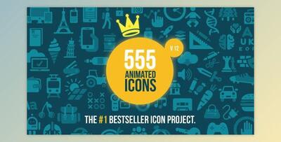 555 animated icons version 12 – after effects (Videohive 5586340)