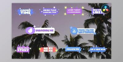 Lower Thirds And Subscribers for DaVinci Resolve (Videohive 52038013)