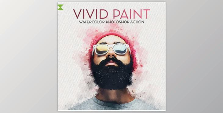 Vivid Paint – Watercolor Photoshop Action – GraphicRiver 28736835 - Includes ABR, ATN, PAT