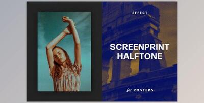 Screenprint Halftone Poster Effect CreativeMarket - 7158301