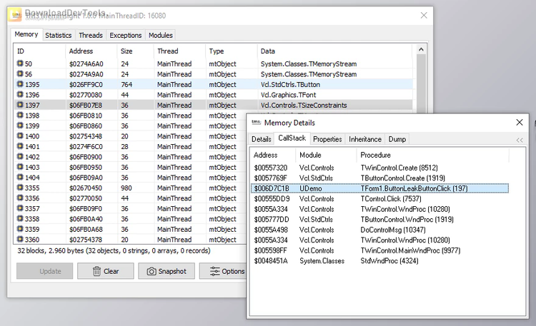 TMS MemInsight v1.1.1.0 (10 Nov 2023) for Delphi XE7-12 Athens Full Source