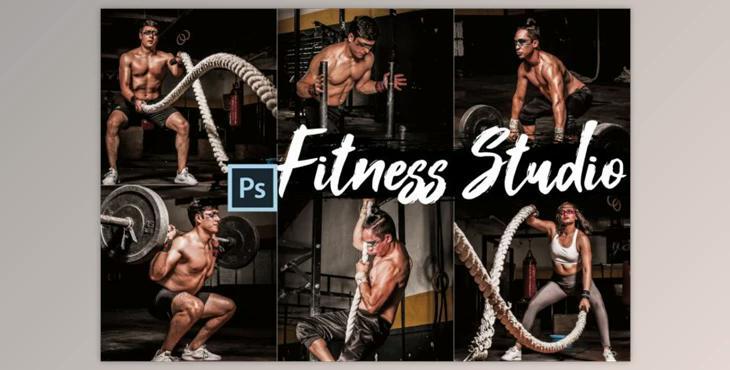 18 Fitness Studio Photoshop Actions, LUTs, and ACR Presets