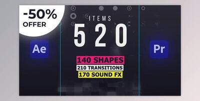 Videohive AtomX Shape Elements Library (AE+PR) 28873541