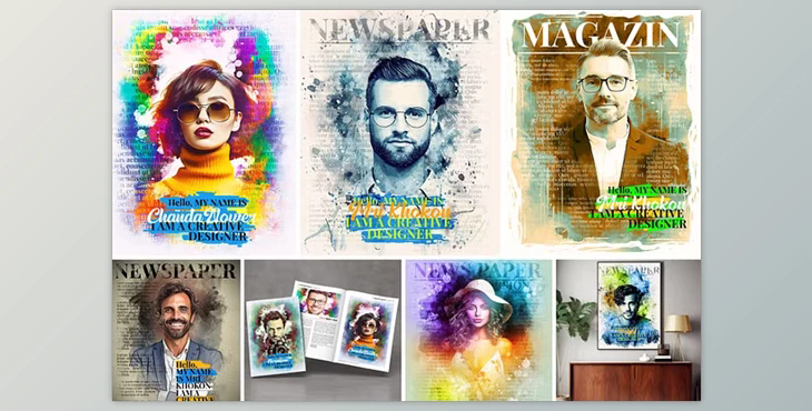 News Paper Mixed Media Art Effect - 91952083