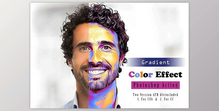 Gradient Color Effect PS Action Creativemarket - 13477952