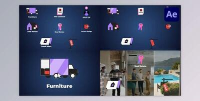 Real Estate Business Icons And Titles for After Effects (Videohive 52491176) - AE Project
