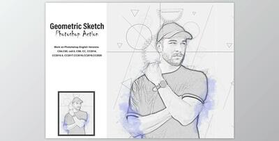 Geometric Sketch Photoshop Action CreativeMarket-5184601 (PAT, ATN, PDF, ABR)
