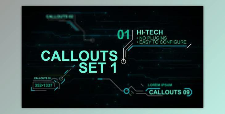Callouts set 1 hi-tech (Videohive 24318158) - AE Project