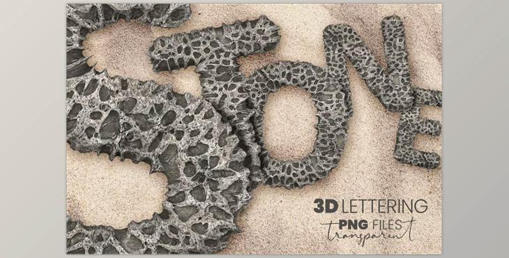 Porous Stone 3D Letters