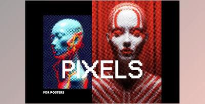 Colorful Pixels Poster Photo Effect