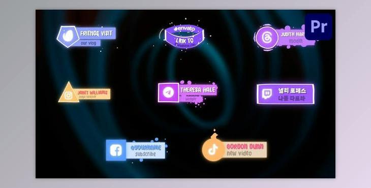 Social Media Liquid Lower Thirds for Premiere Pro (Videohive 52634395)