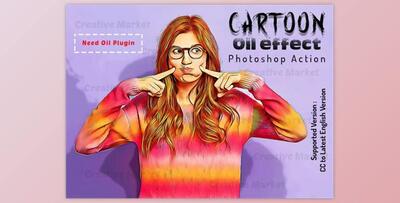 Cartoon Oil Effect PS Action By Studio Retouch