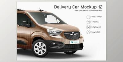Delivery Car Mockup 12 CreativeMarket 6045831