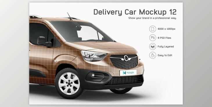 Delivery Car Mockup 12 CreativeMarket 6045831