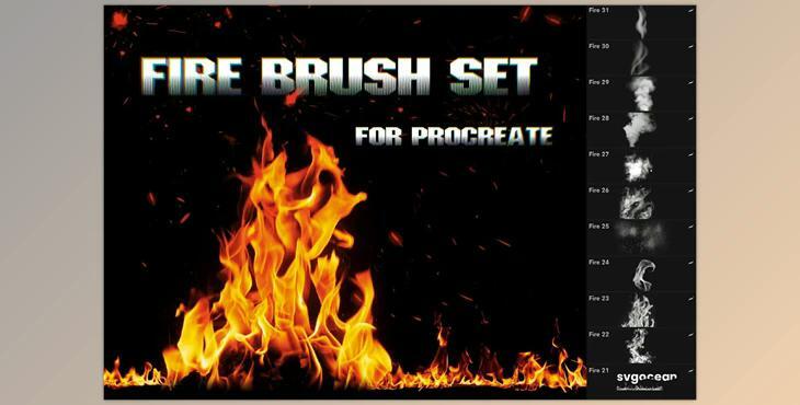 Fire and Flame Procreate Brushes CreativeMarket - 10173816