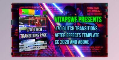 170 Glitch Transitions Pack (Videohive 36502715) - AE Project