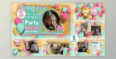 Happy Birthday invitation and Slideshow (Videohive 32337846) - AE Project