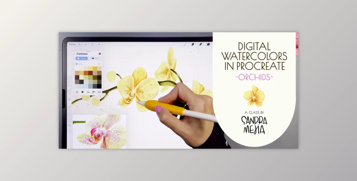 Digital Watercolors in Procreate – Orchids