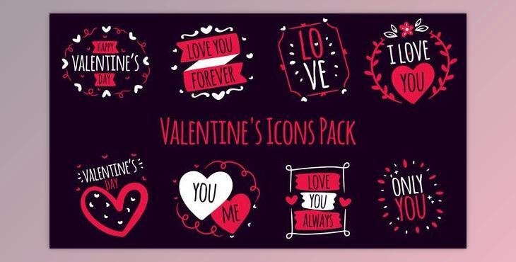 Valentine’s Icons Pack V2 (Videohive 43226496) - AE Project