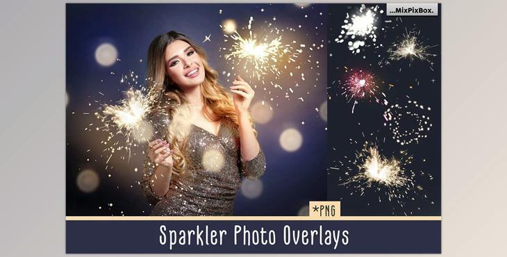 Sparkler Photo Overlays CreativeMarket - 5814585