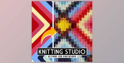Knitting Studio - Knitted Effect Photoshop Action - 52193033