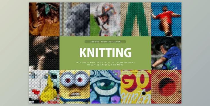 Knitting Photoshop Action
