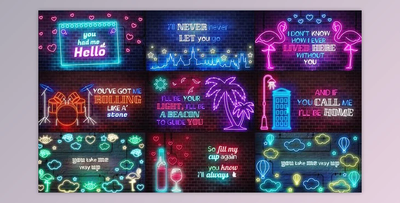 Neon Lyrics Template (Videohive 23555778) - AE Project