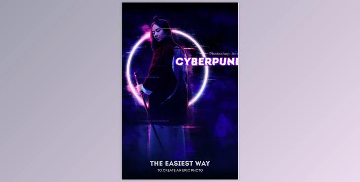 Cyberpunk Photoshop Action GraphicRiver-31152285 (ABR, GRD, PAT, ATN, CSH)