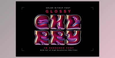 Glossy Cherry - Color Bitmap Font - 196288236