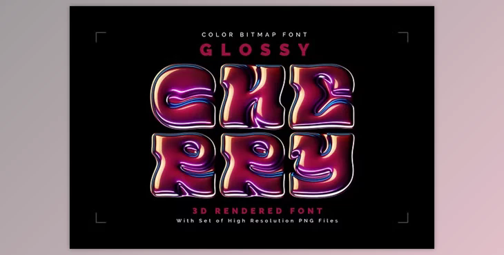 Glossy Cherry - Color Bitmap Font - 196288236