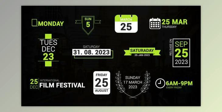 Time & Date Titles (Videohive 48065810) - AE Project