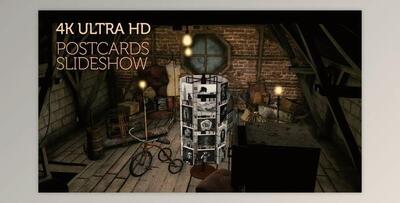 Vintage postcards in a creepy old attic (Videohive 30103425) - AE Project