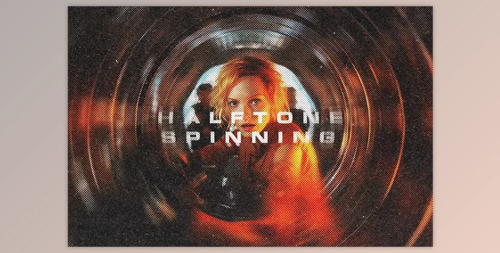 Halftone Spinning Blur Photo Effect - 92455585