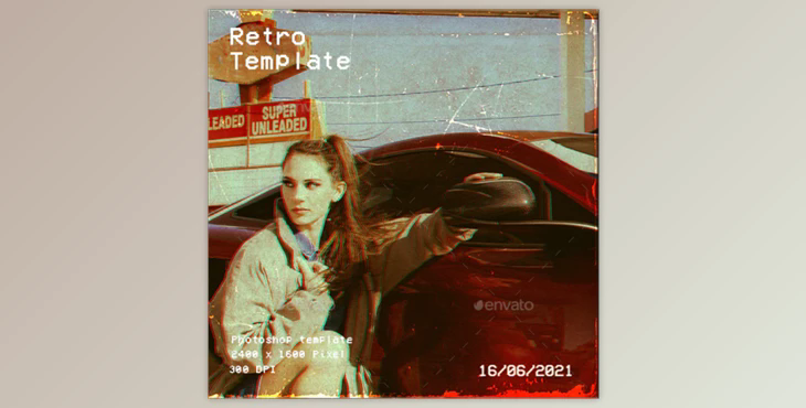 Retro Effect Photo Template By zerostd (PSD)